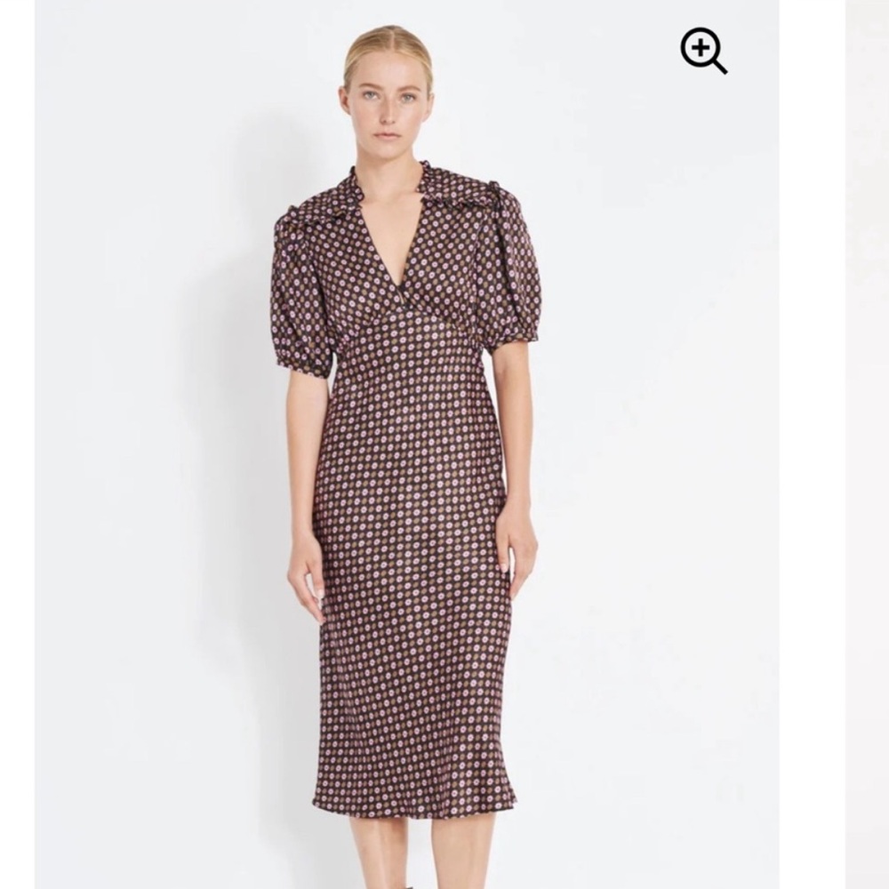Raquel Allegra silk daisy “Bella” dress